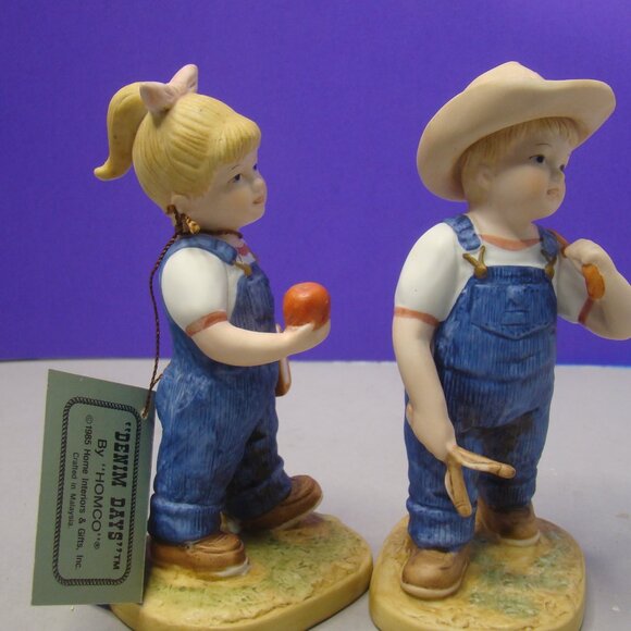 Homco Denim Days School Days Figurine #1513 Kids Boy Girl Americana Vintage tag - Picture 12 of 16